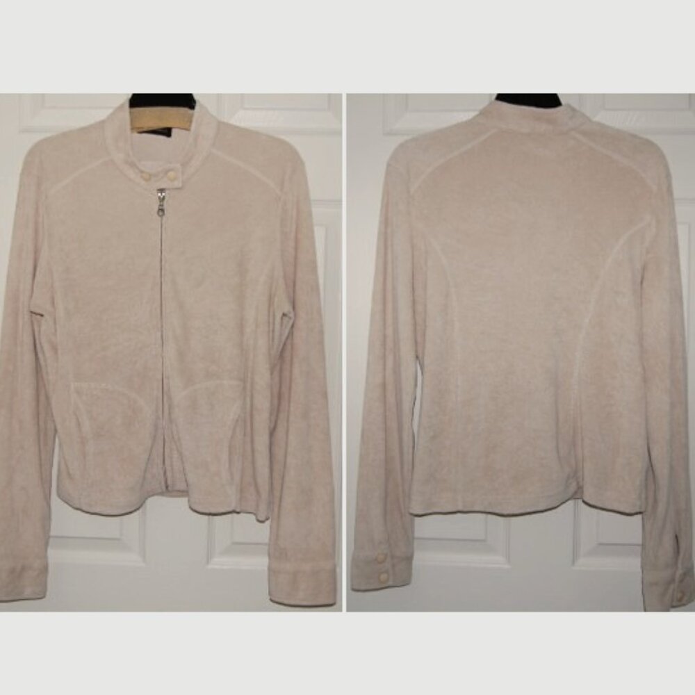 Context Terry Cotton Women Jacket, Size L, Beige